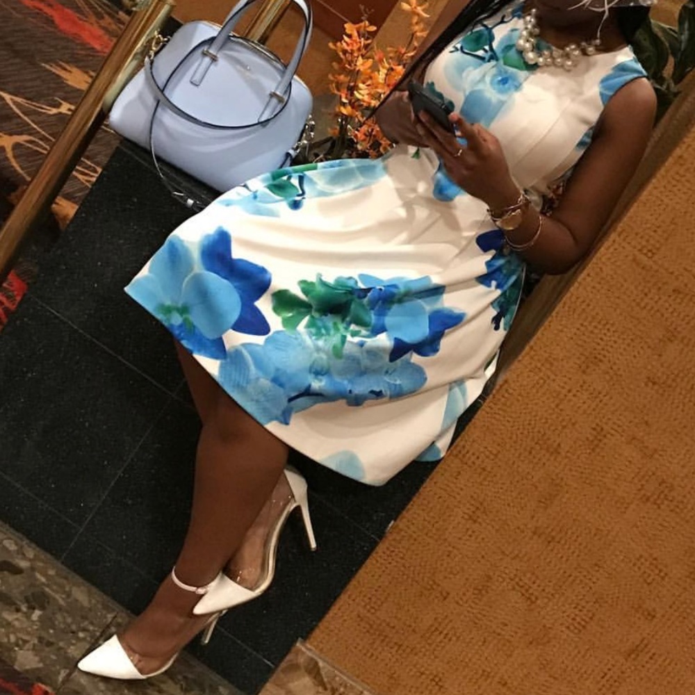 Calvin Klein Modern Lagoon Multi Floral Dress